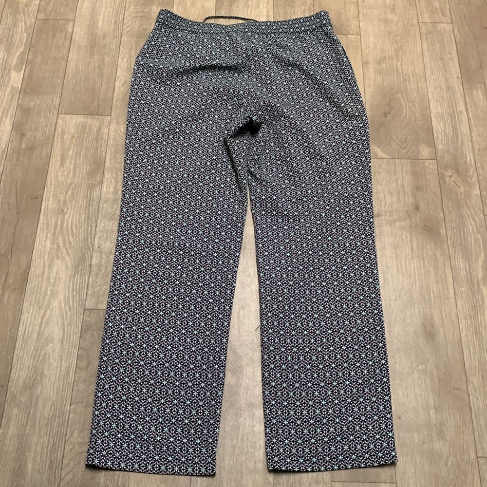 Womens Talbots Geometrical Pattern Drawstring Straight Fit Pants - Picture 2 of 8